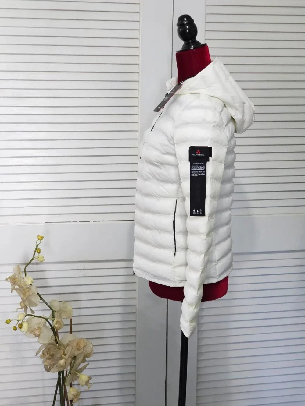 NWT Peuterey Women's Bianco Polyester Quilted Down Jacket Size 40 S 1937 - Picture 4 of 16
